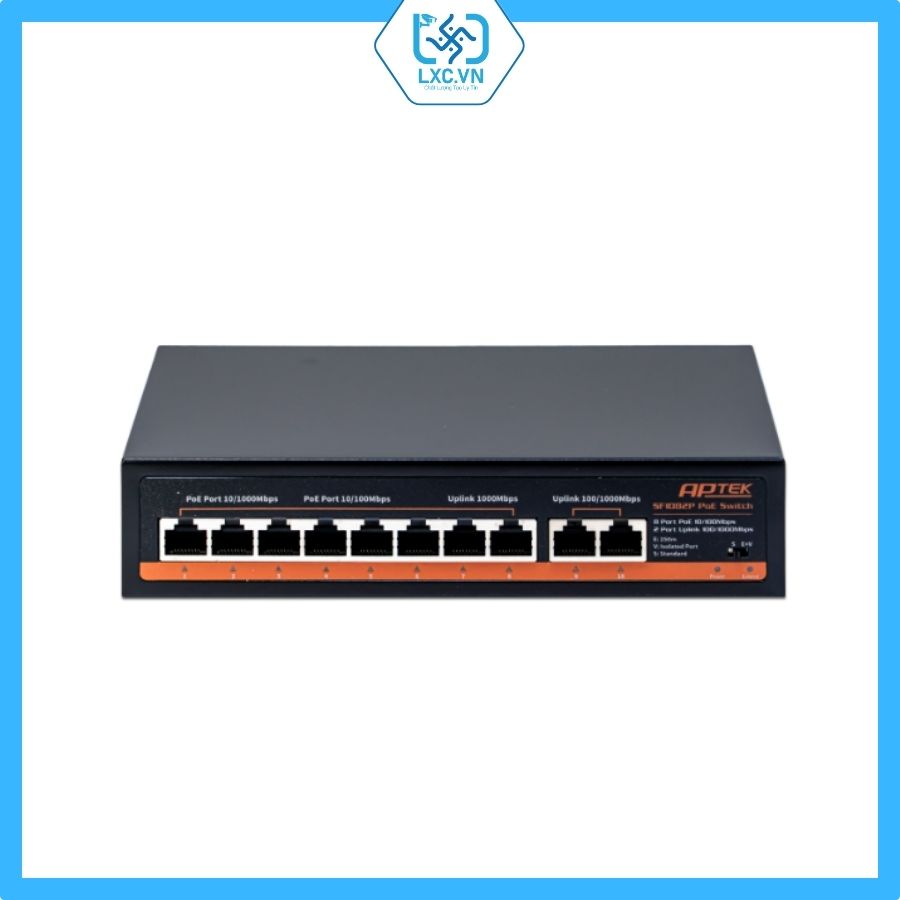 Thiết bị chuyển mạch SF1082P, hiệu Aptek 